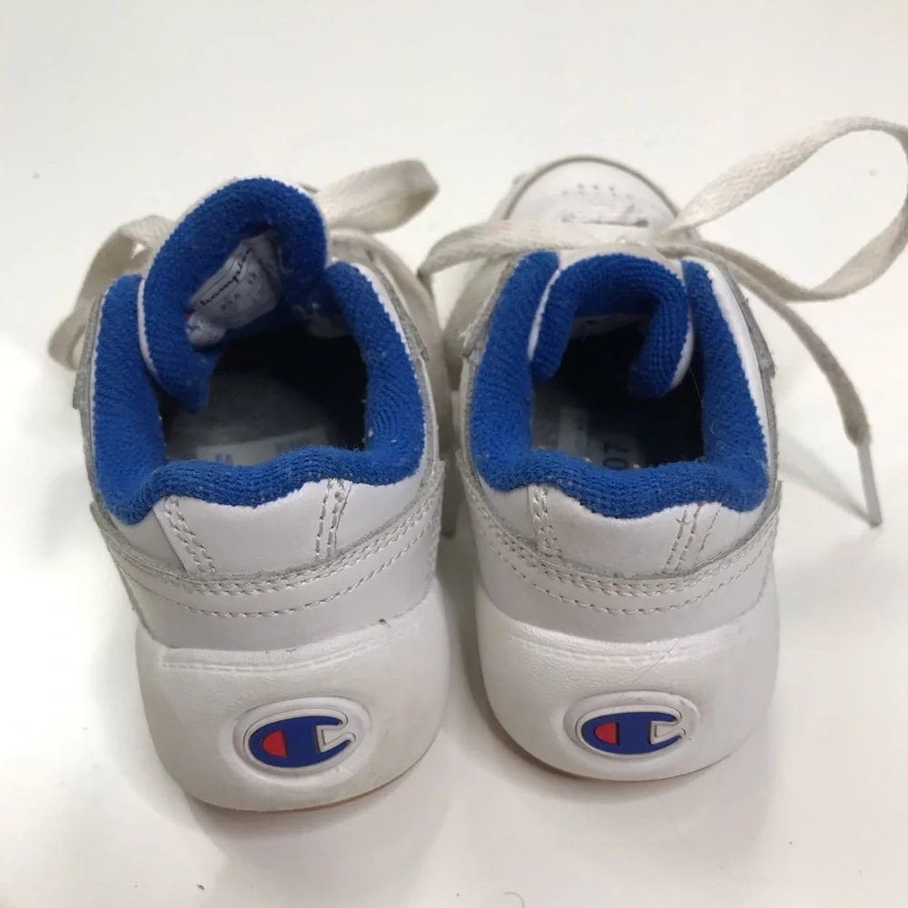 Kids White and Blue Sneakers - Champion Style